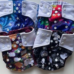 Cloth Diapers (4) - LaMadreOsa - washed in Tide - 8-42lbs